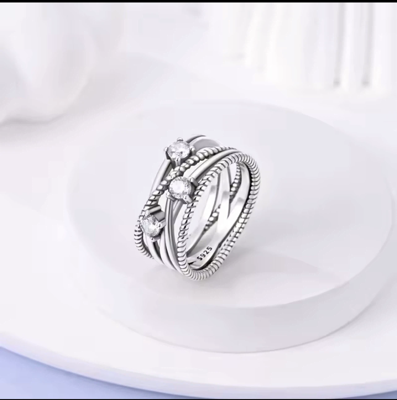 925 Sterling Silver Ring with Stones - photo 2