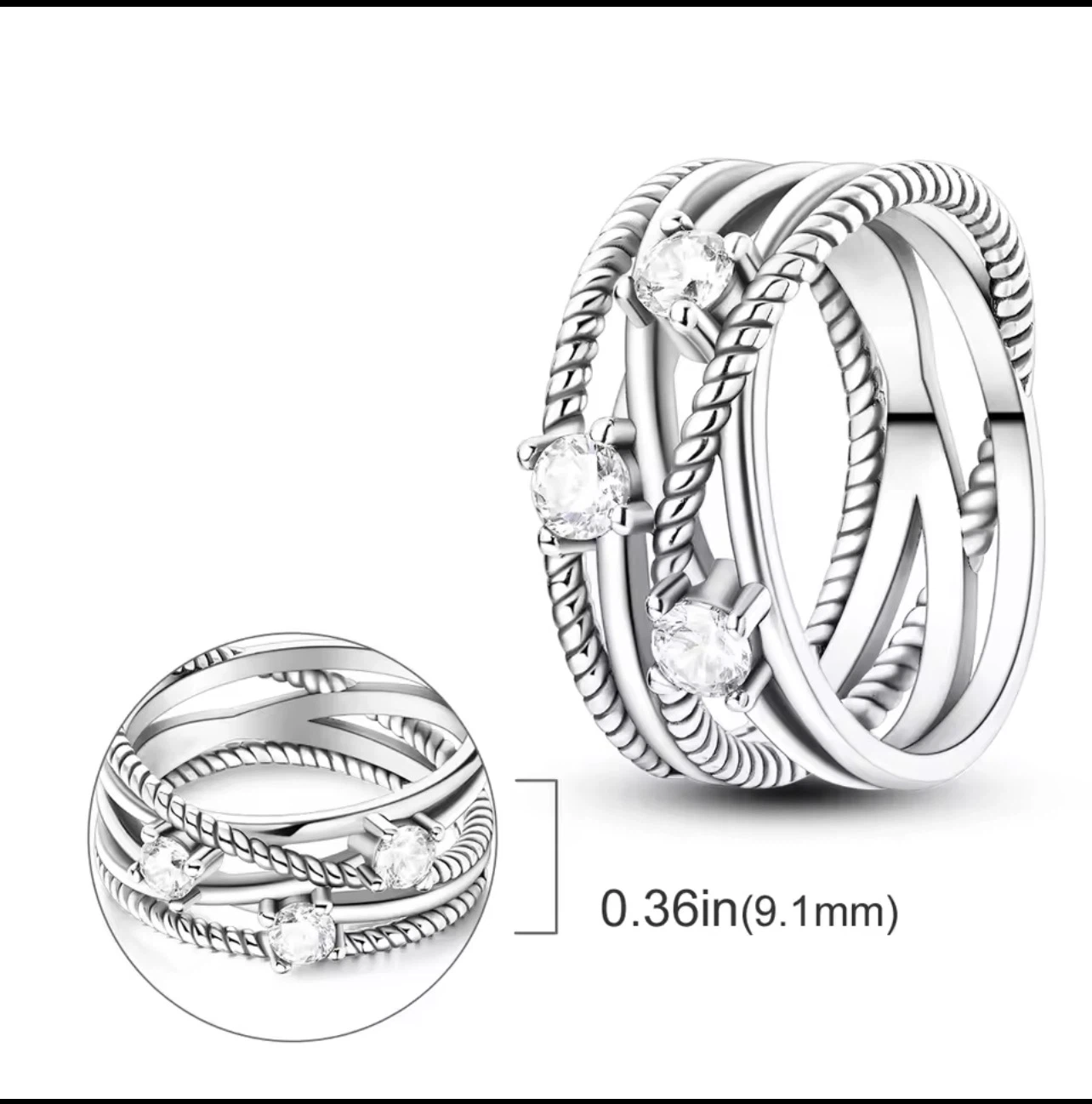 925 Sterling Silver Ring with Stones - photo 4