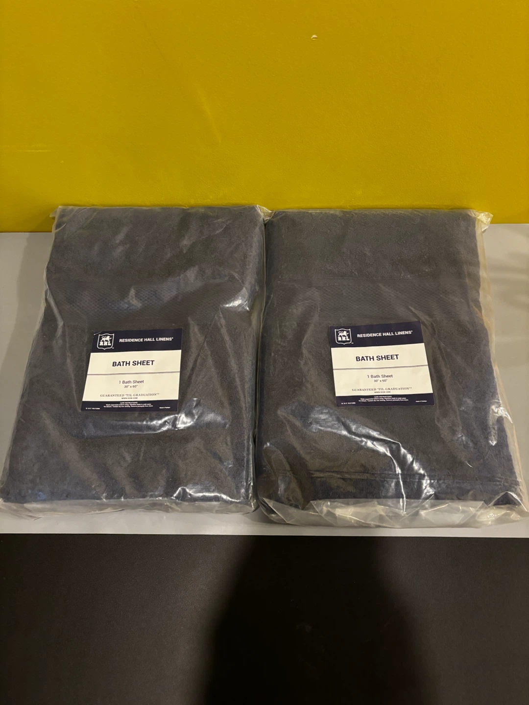 2 Residence Hall Linens Bath Sheet - Navy