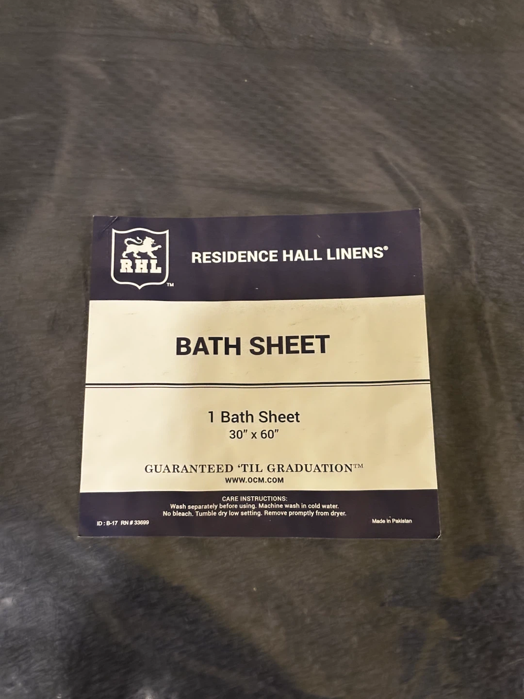 2 Residence Hall Linens Bath Sheet - Navy - photo 2