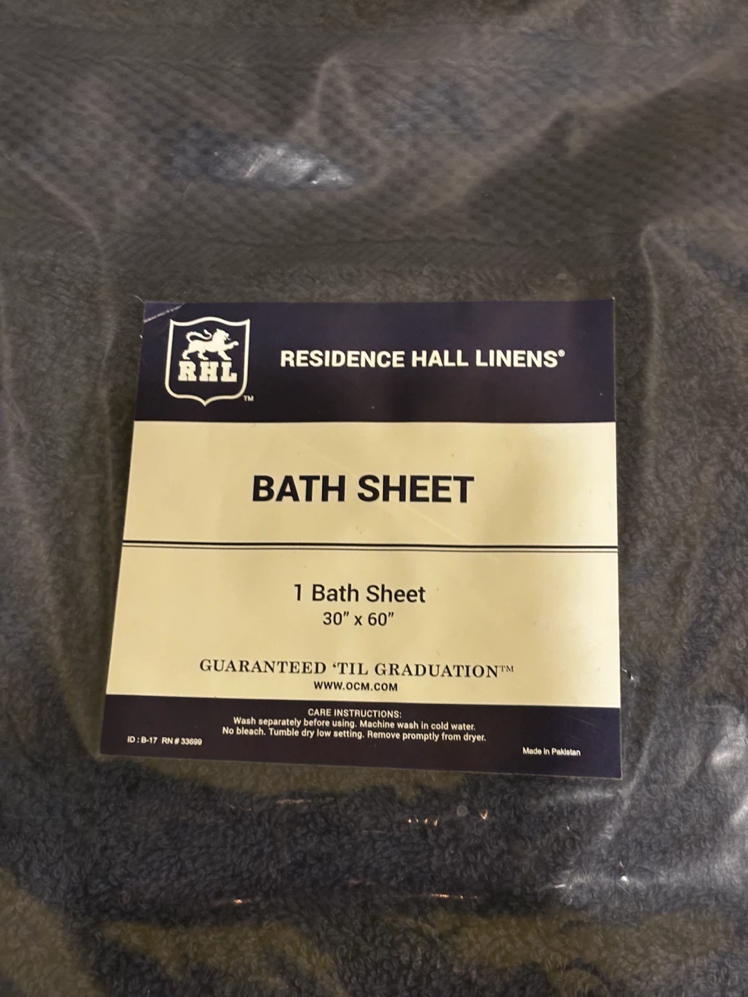2 Residence Hall Linens Bath Sheet - Navy - photo 3