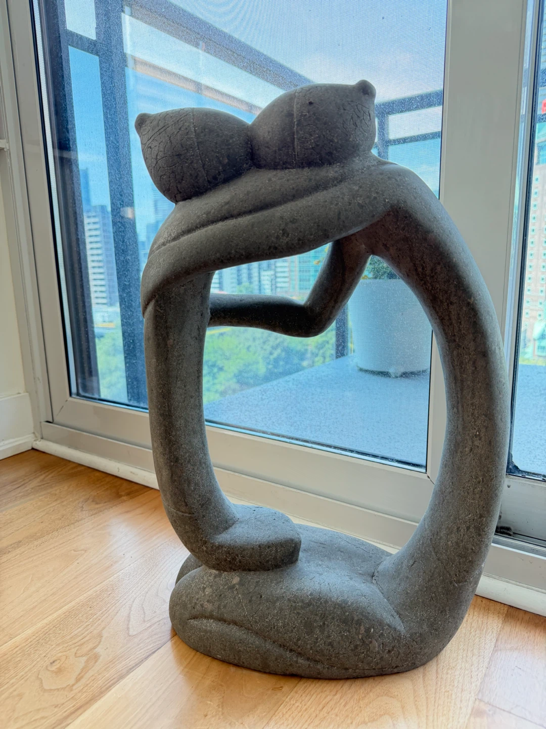 Abstract Stone Hugging Sculpture - photo 2