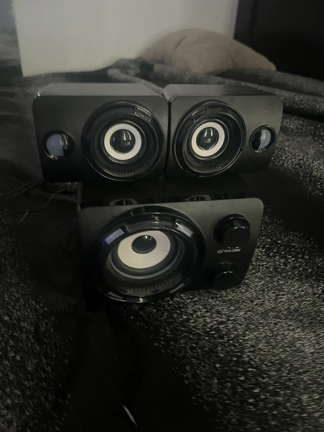 Black Computer Speakers with Volume Knob