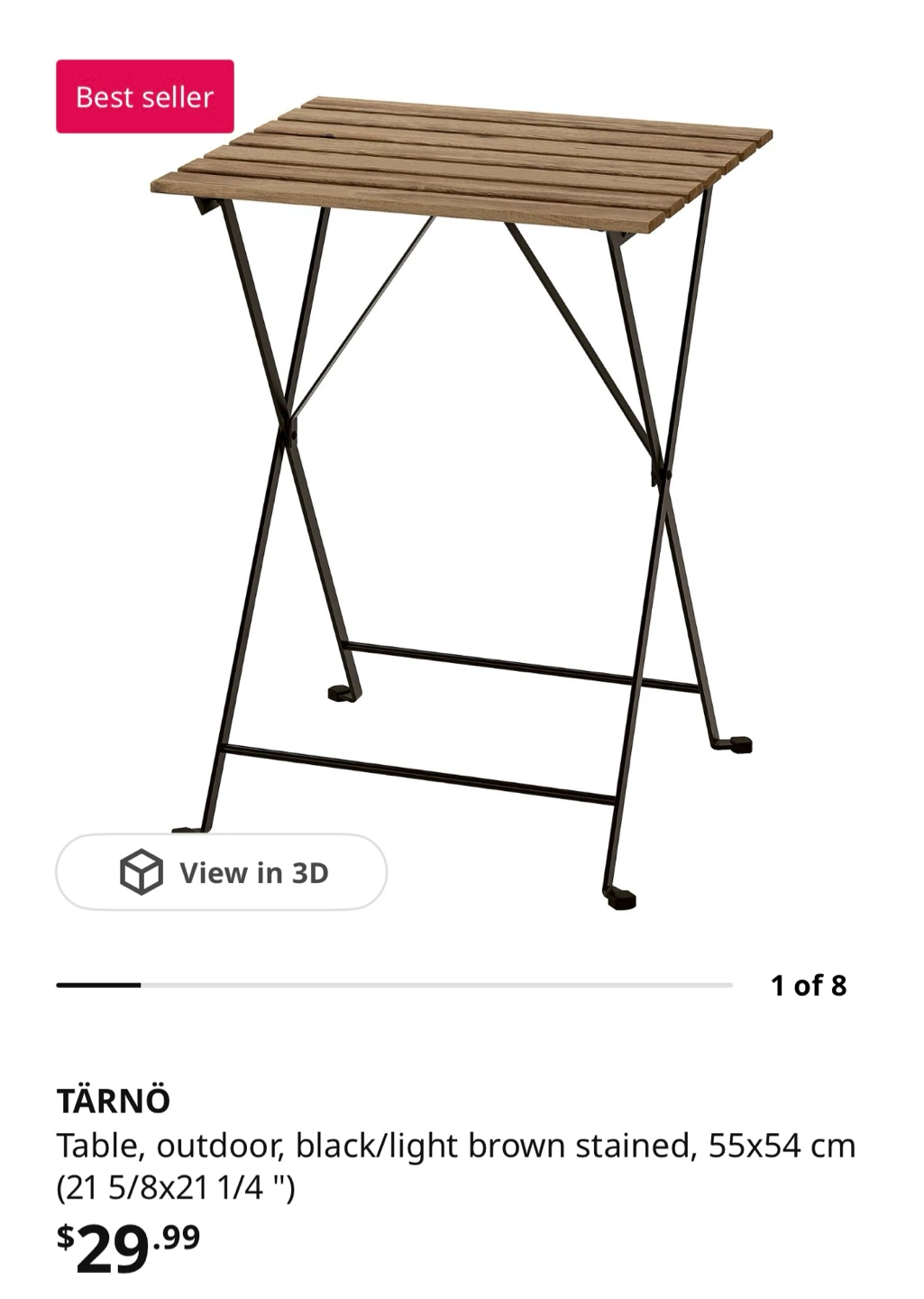 IKEA TÄRNÖ Outdoor Folding Table + 2 Chairs - photo 2