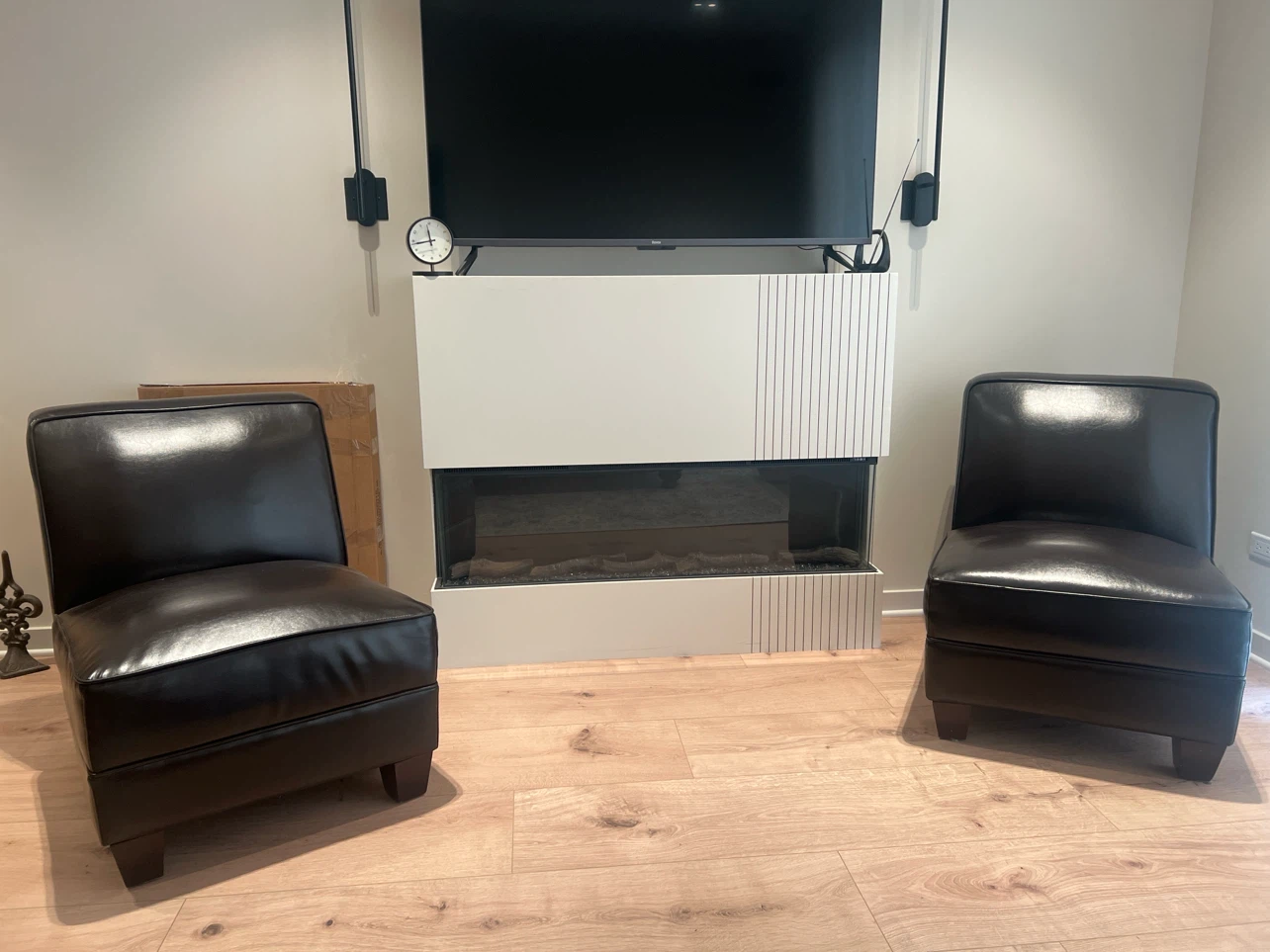 Pair of Ave Six Milan Chairs, Espresso Bonded Leather