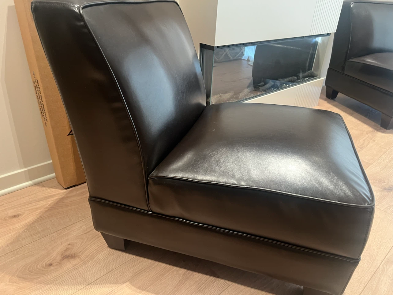 Pair of Ave Six Milan Chairs, Espresso Bonded Leather - photo 5
