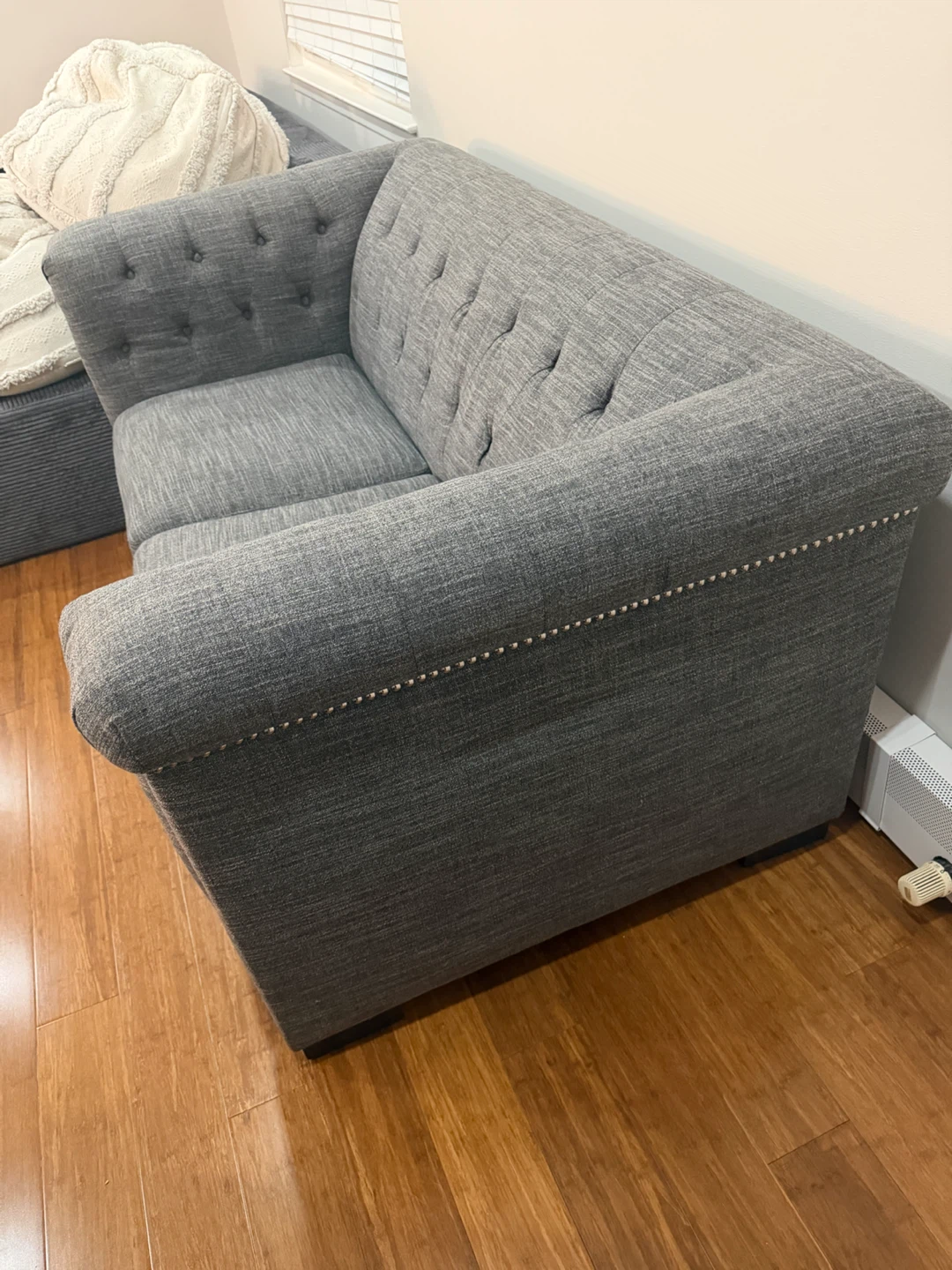 Gray Tufted Loveseat Sofa - photo 3