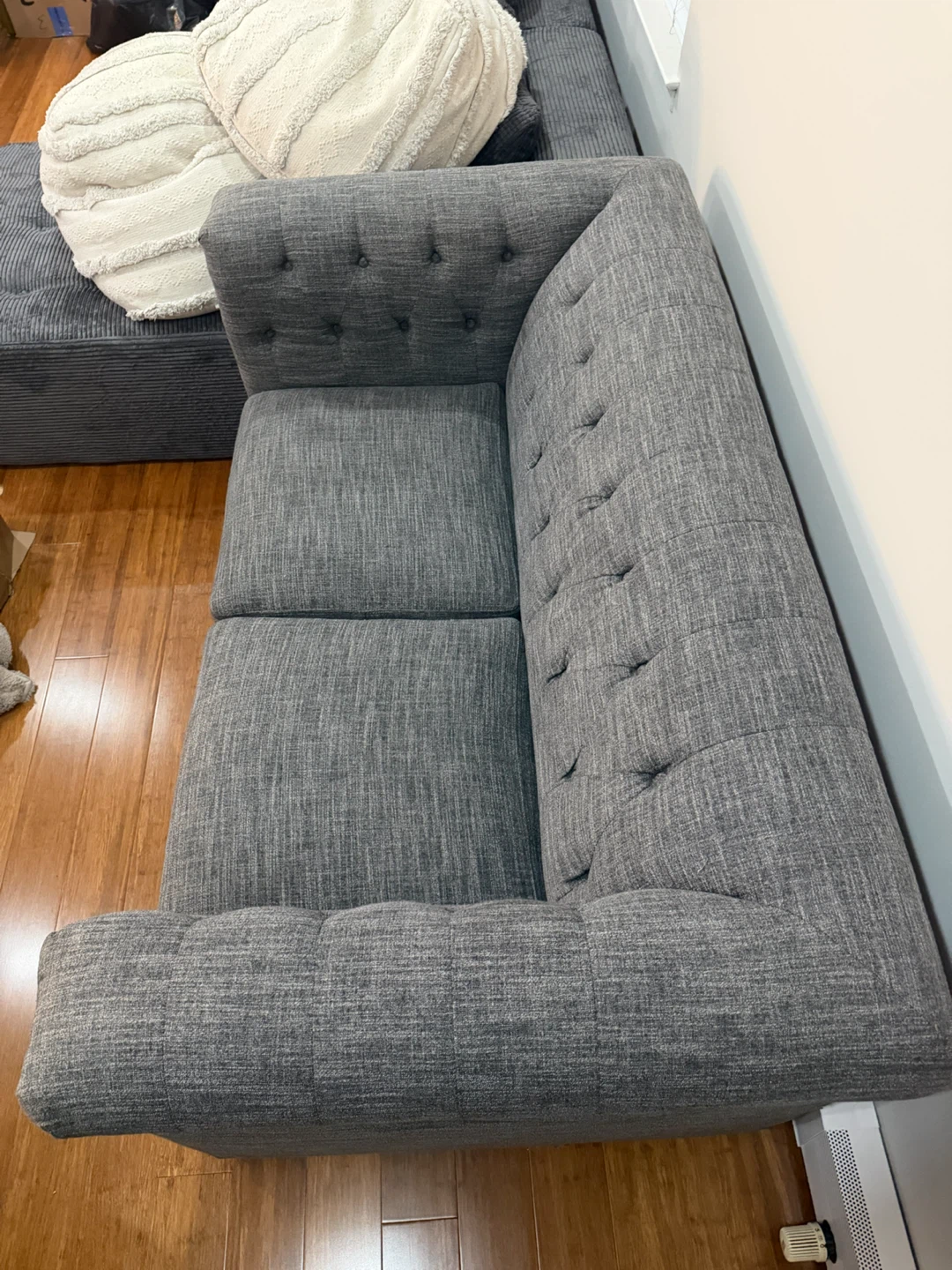 Gray Tufted Loveseat Sofa - photo 4