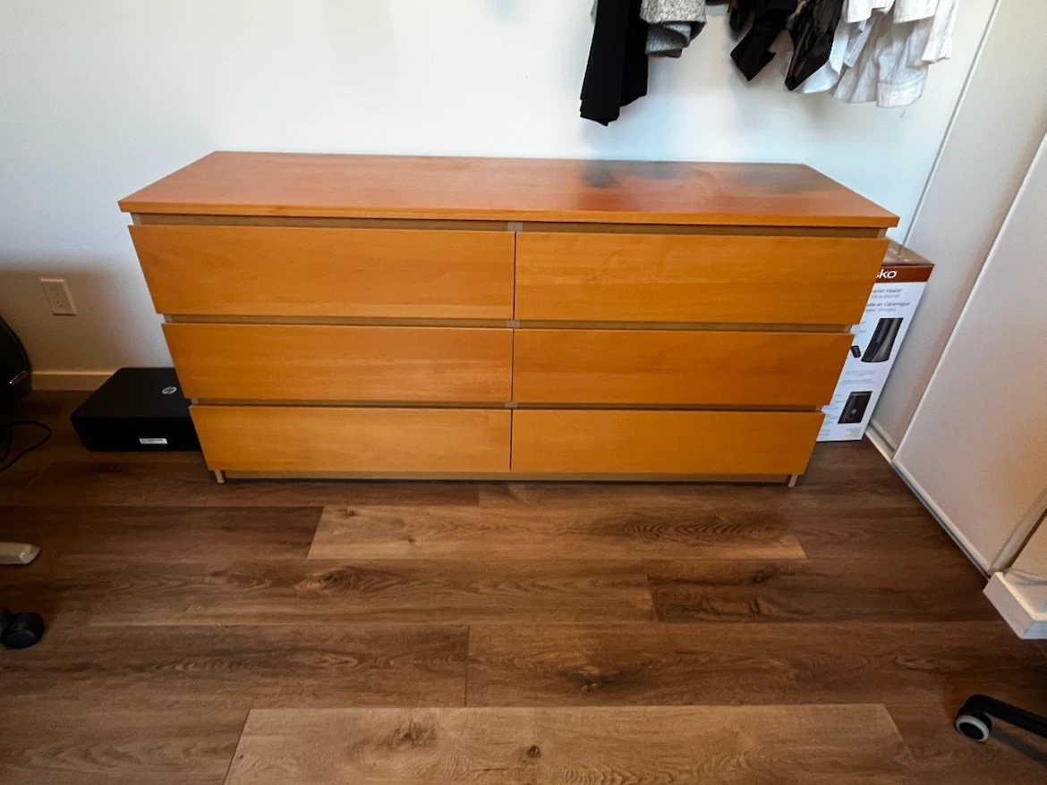 Wooden Ikea Dresser - 6 Drawers
