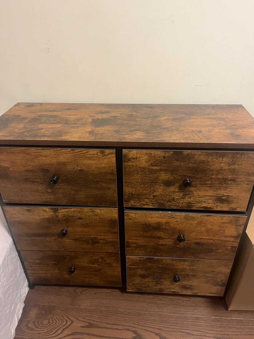 Six Drawer Dresser - Rustic Wood Look