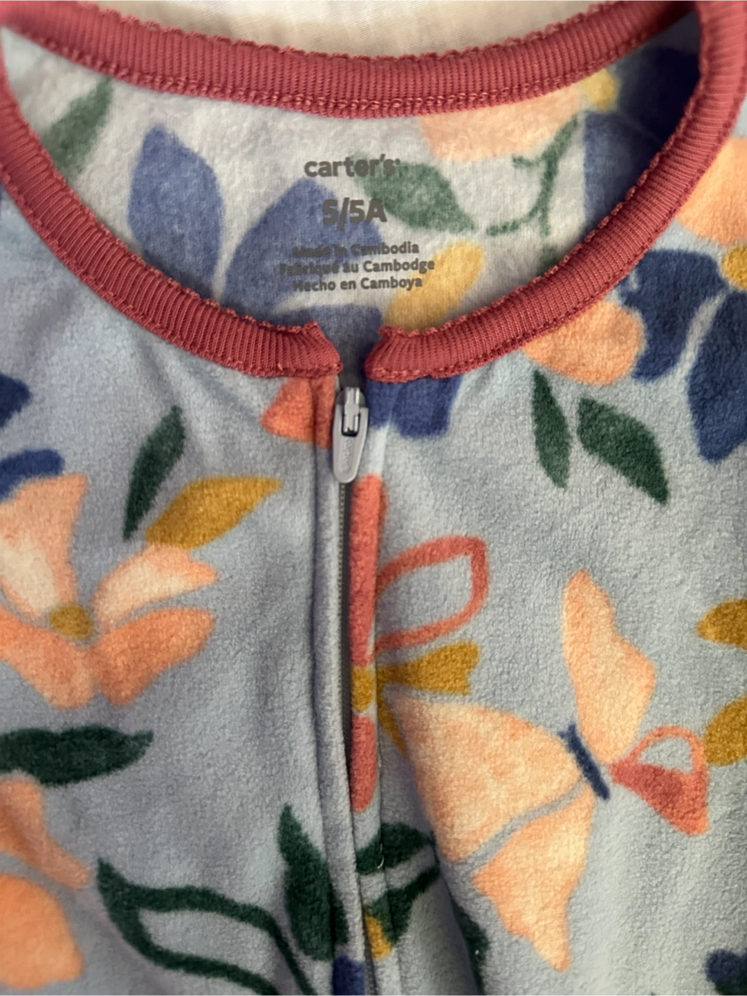 New Carter's Floral Footed Pajamas - Size 5/5A - photo 3