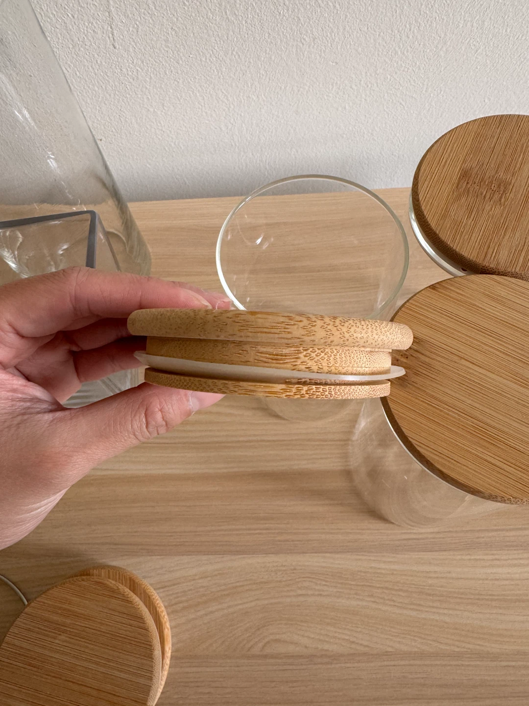 3 - Glass Storage Jars with Bamboo Lids - photo 3