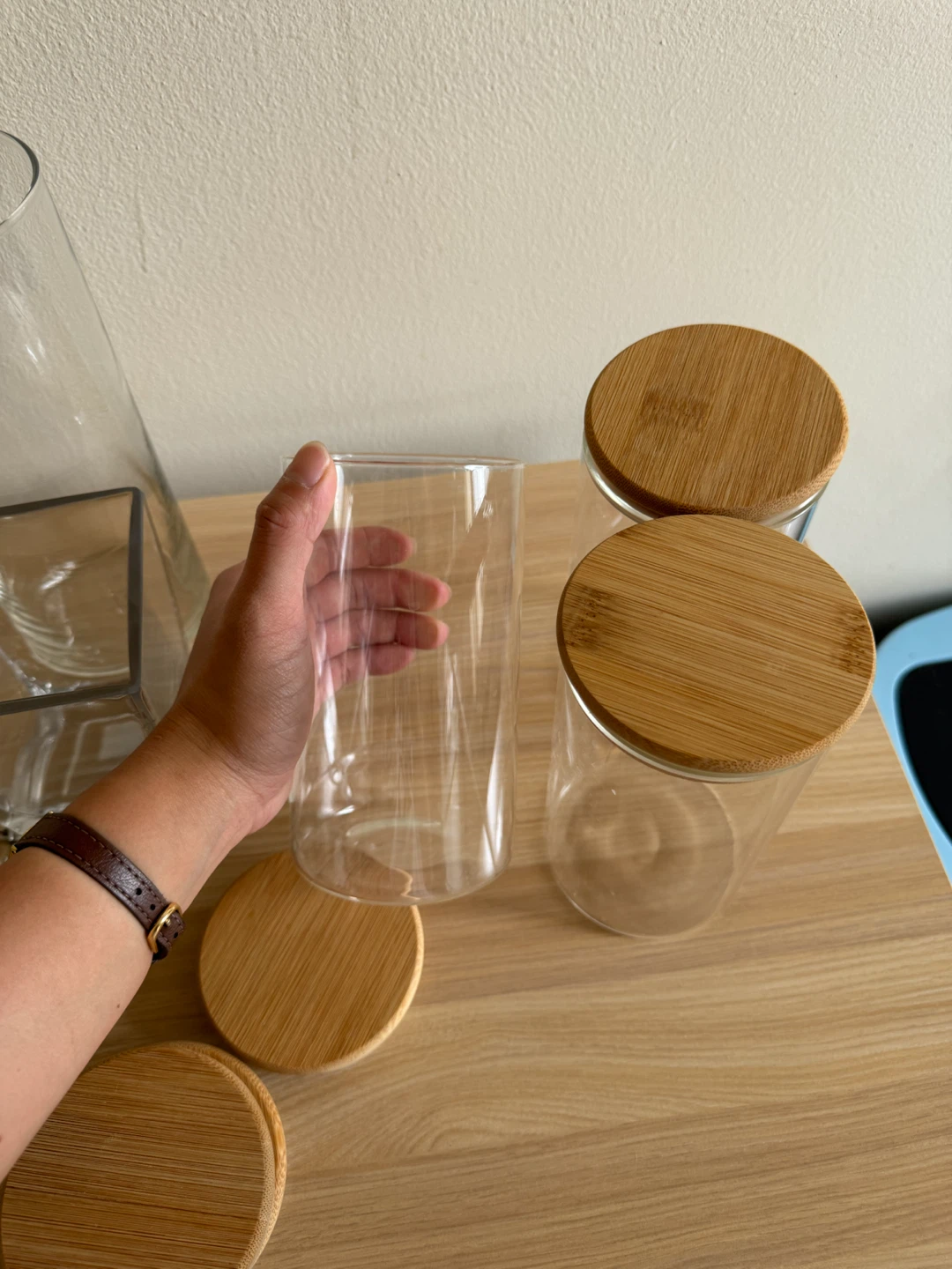 3 - Glass Storage Jars with Bamboo Lids - photo 4