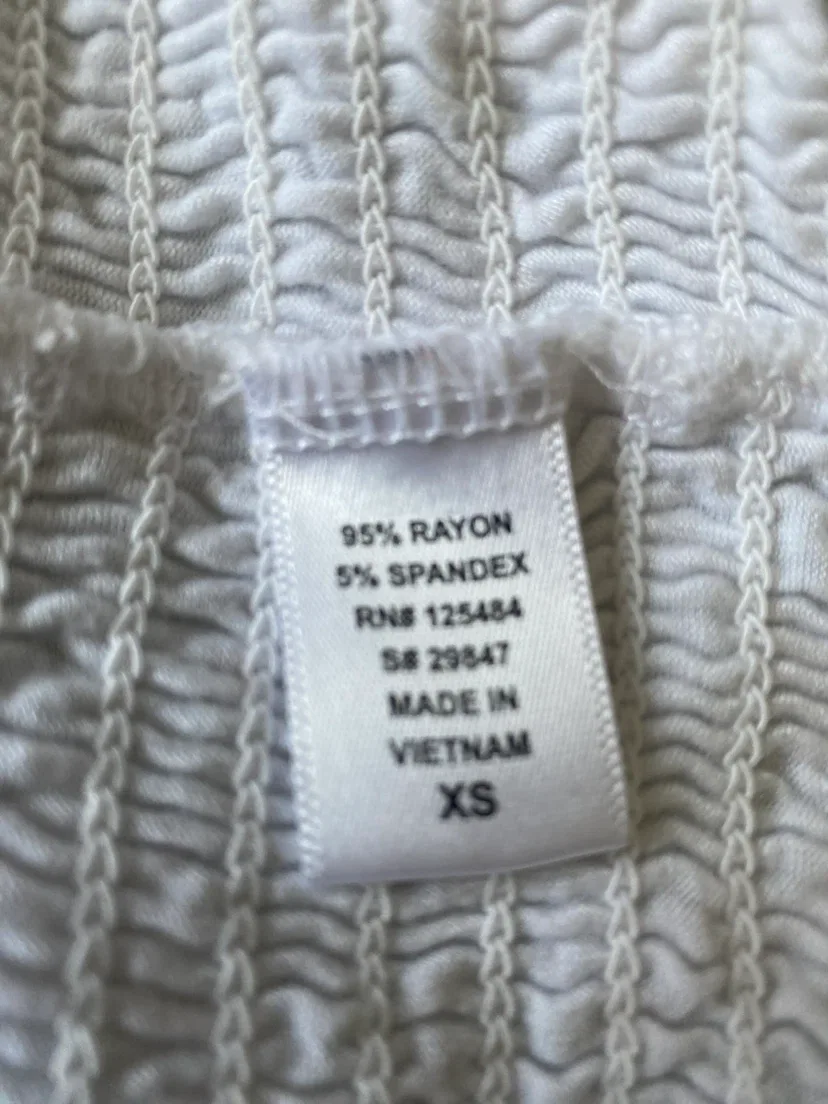 White Smocked Puff Sleeve Top - photo 2
