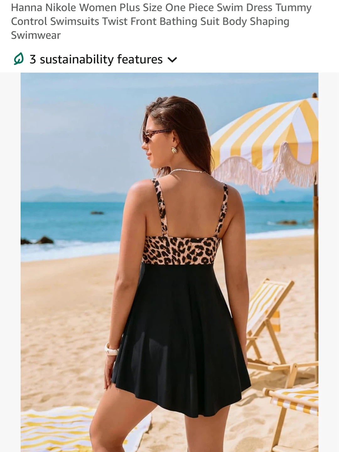Hanna Nikole Plus Size Swim Dress Tummy Control & Flattering Fit - photo 2
