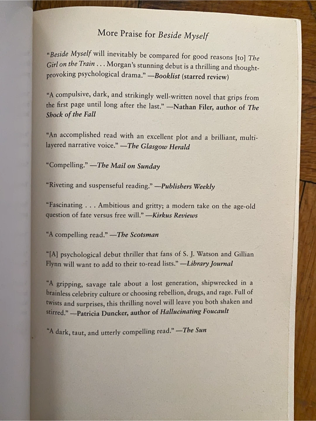 Beside Myself by Ann Morgan Novel - photo 3