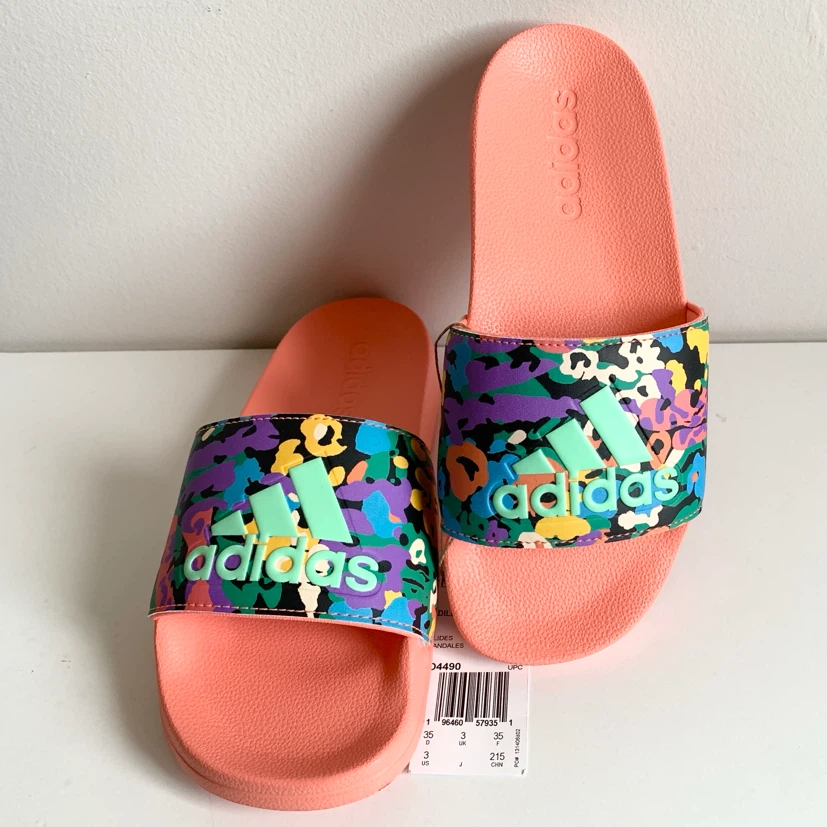 Adidas Kids Slides/Sandal Girls Size 11, 3 Adilette Shower K NEW