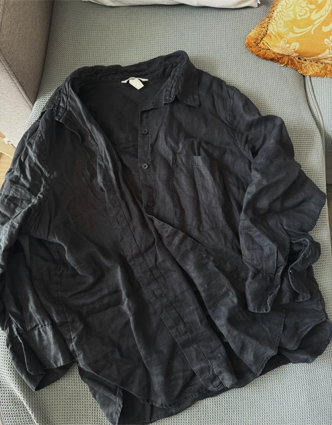 Black Linen Shirt , XL H&M - photo 3