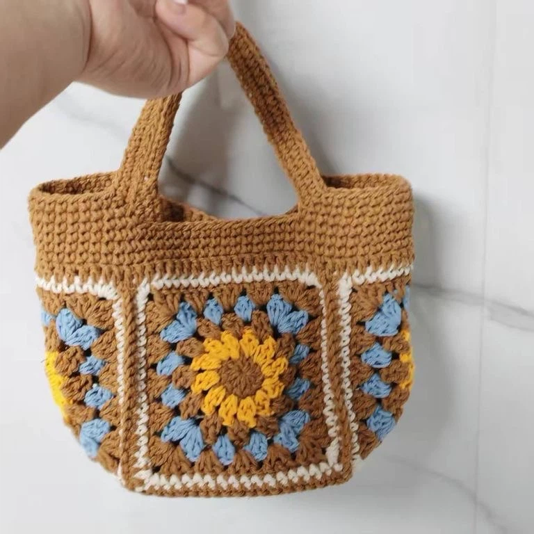 Handmade Crochet Granny Square Tote Bag