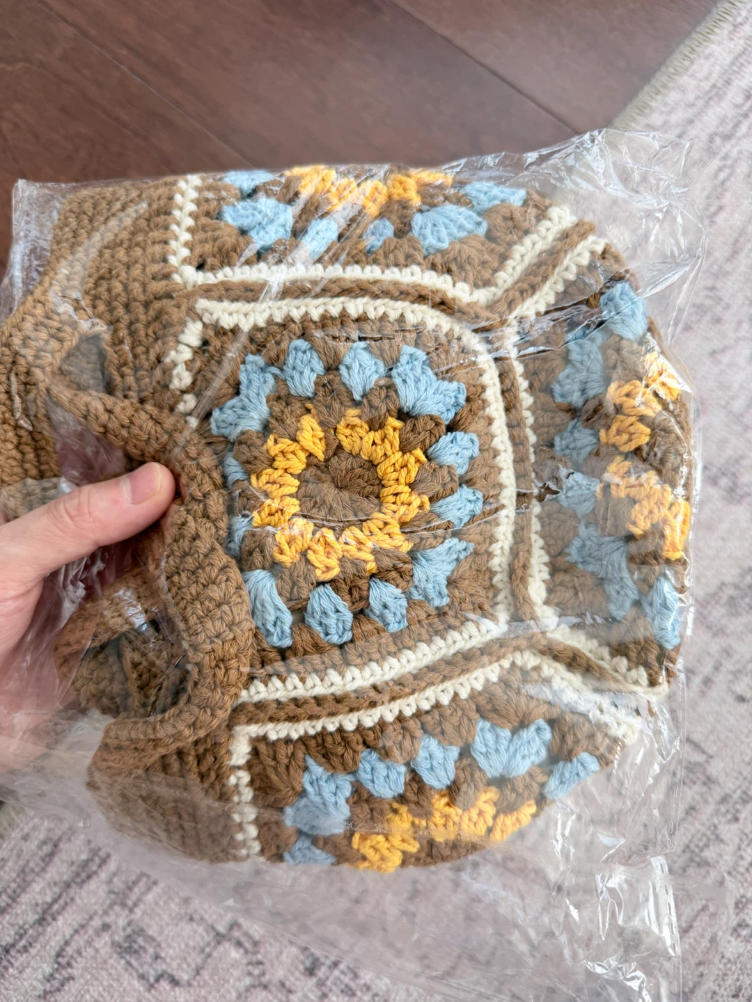 Handmade Crochet Granny Square Tote Bag - photo 5