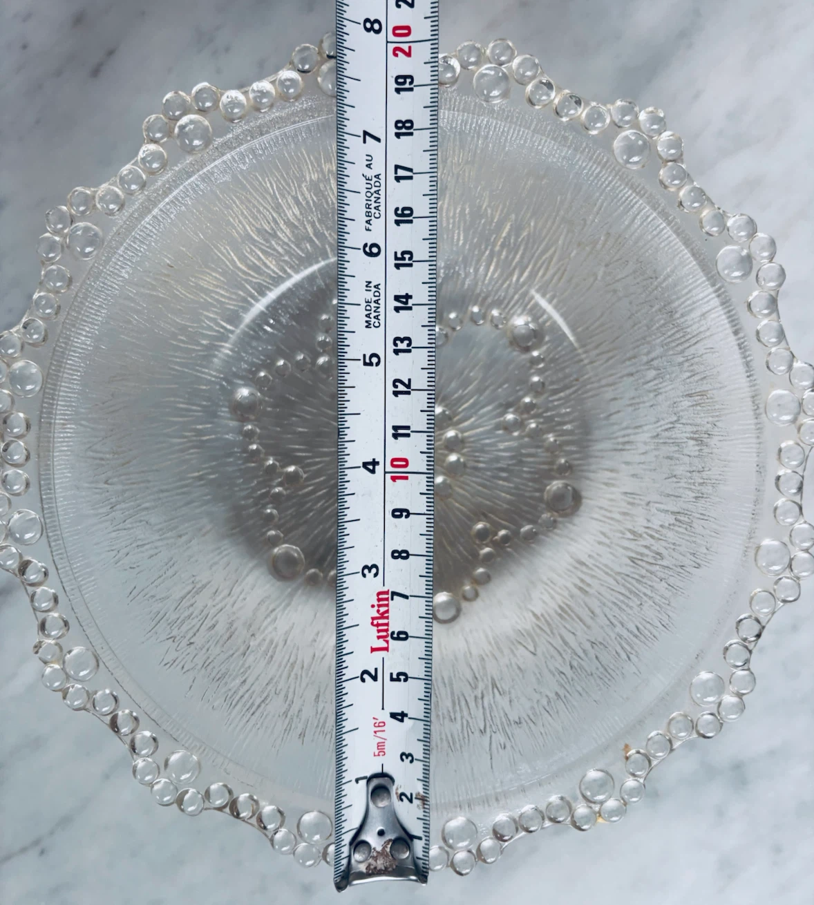 Glass Serving Bowl with Bubble Rim - photo 2
