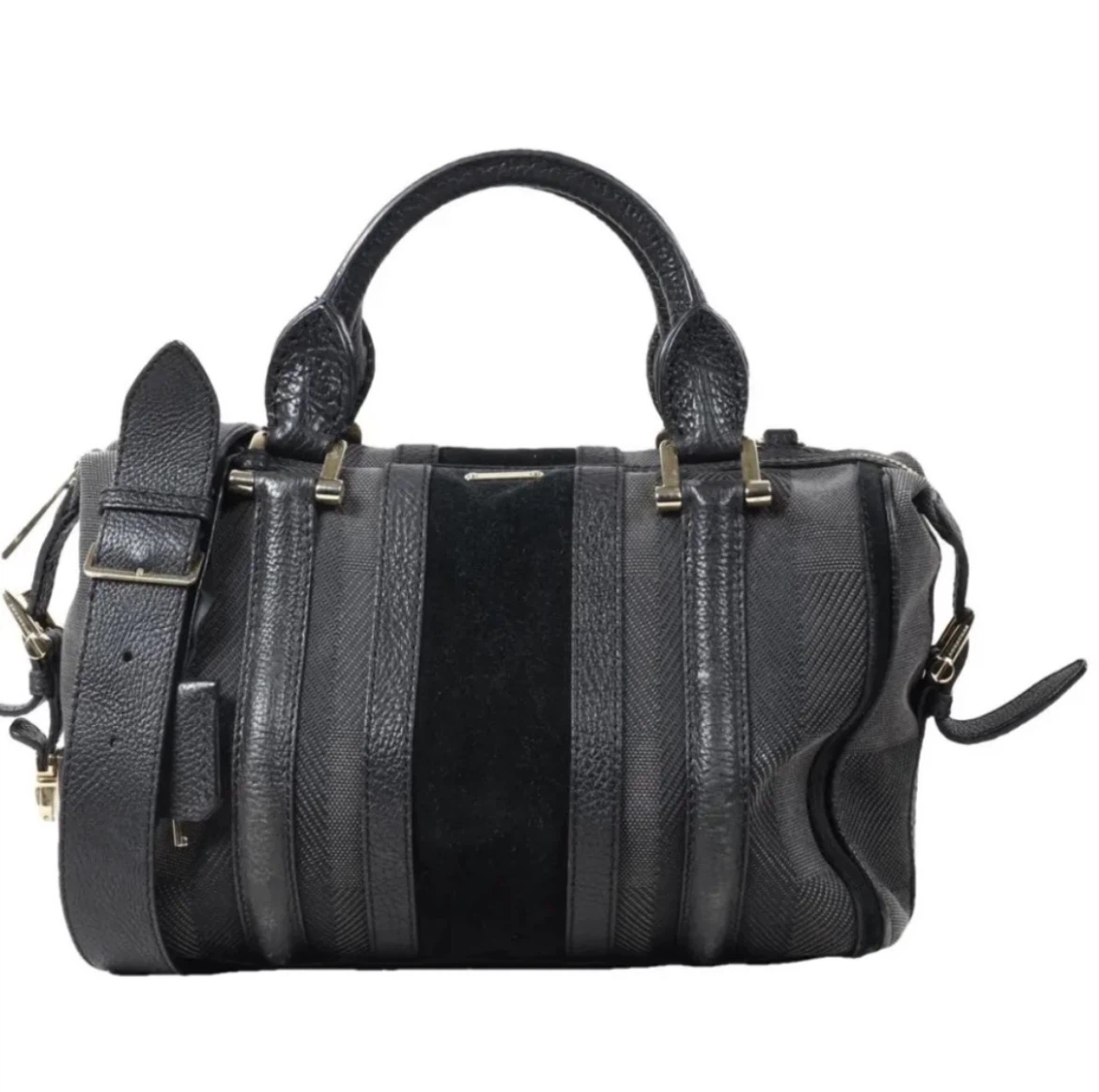Burberry Black Leather & Suede Boston Bag - photo 2