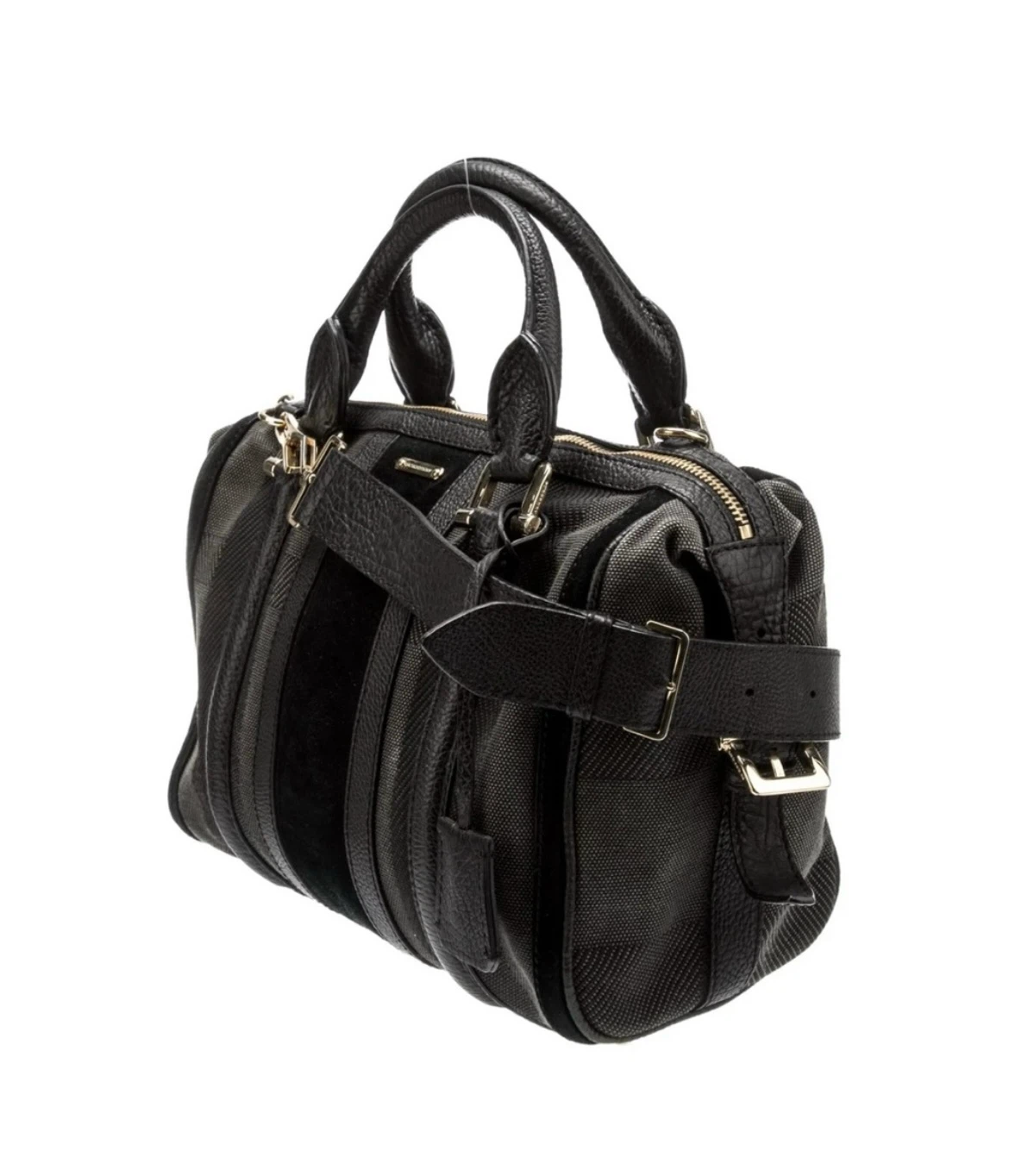 Burberry Black Leather & Suede Boston Bag - photo 3