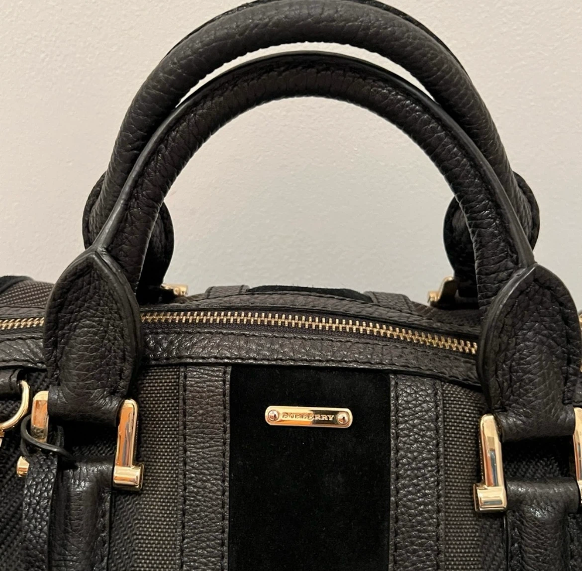 Burberry Black Leather & Suede Boston Bag - photo 5