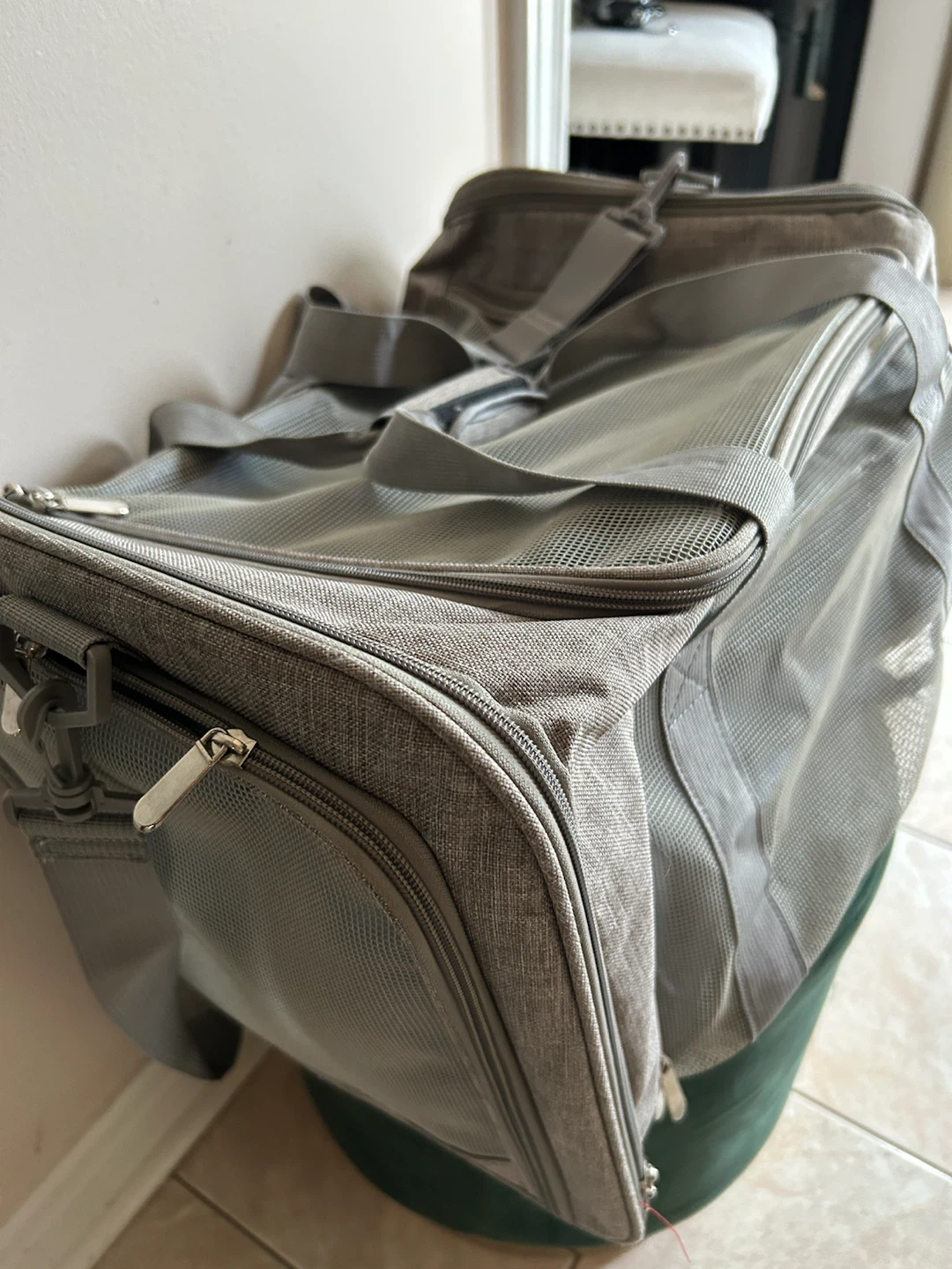 Grey Pet Carrier Bag ( L-19”, W-11”, D-13”
