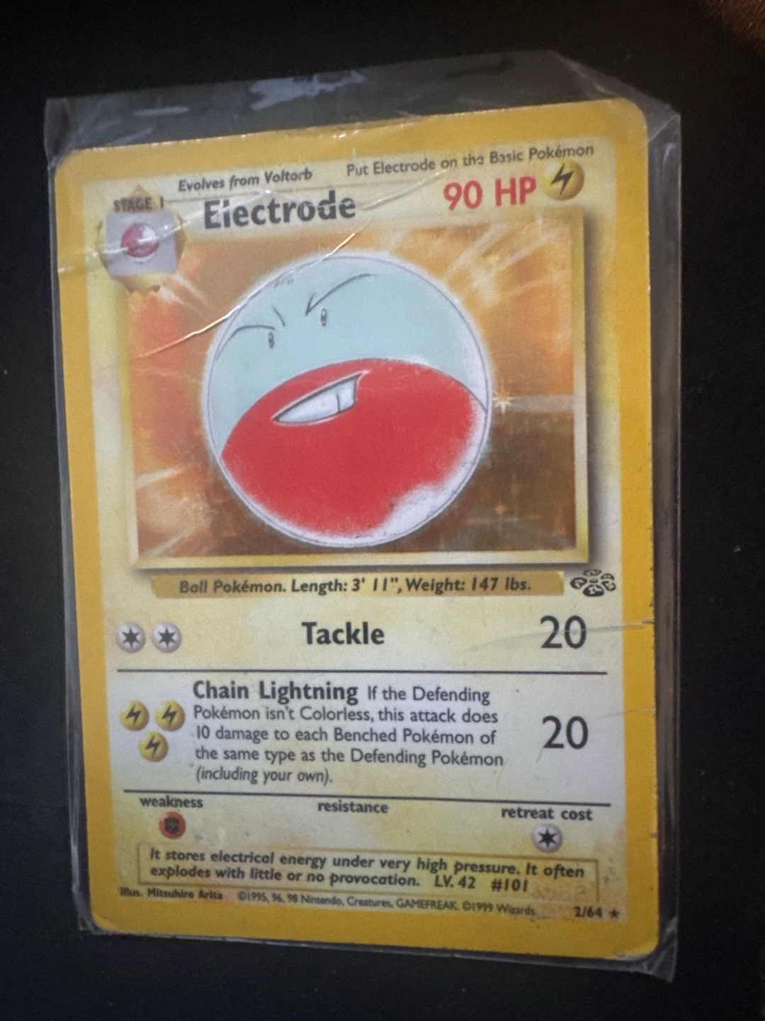 Pokemon Electrode 2/64 Jungle Unlimited Holo Rare card - photo 2