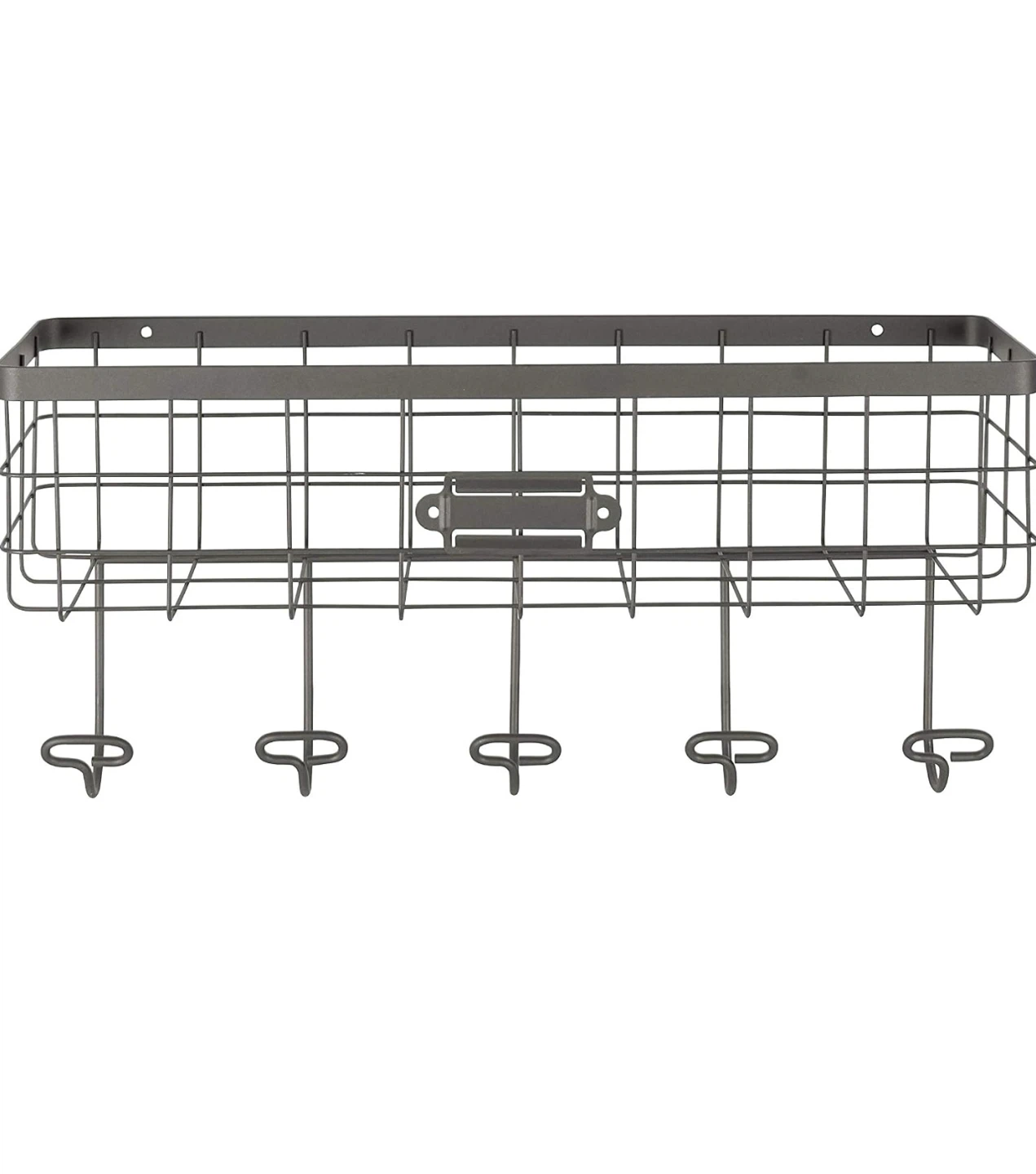 Wire Wall Basket with Hooks - photo 4