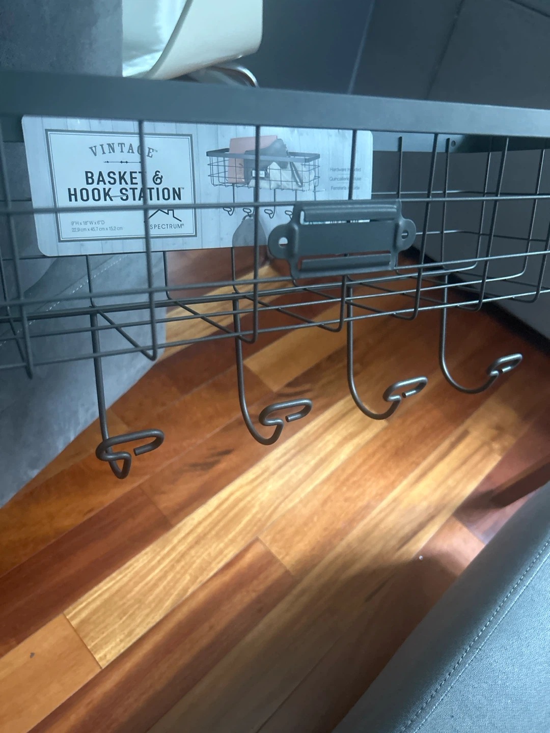Wire Wall Basket with Hooks