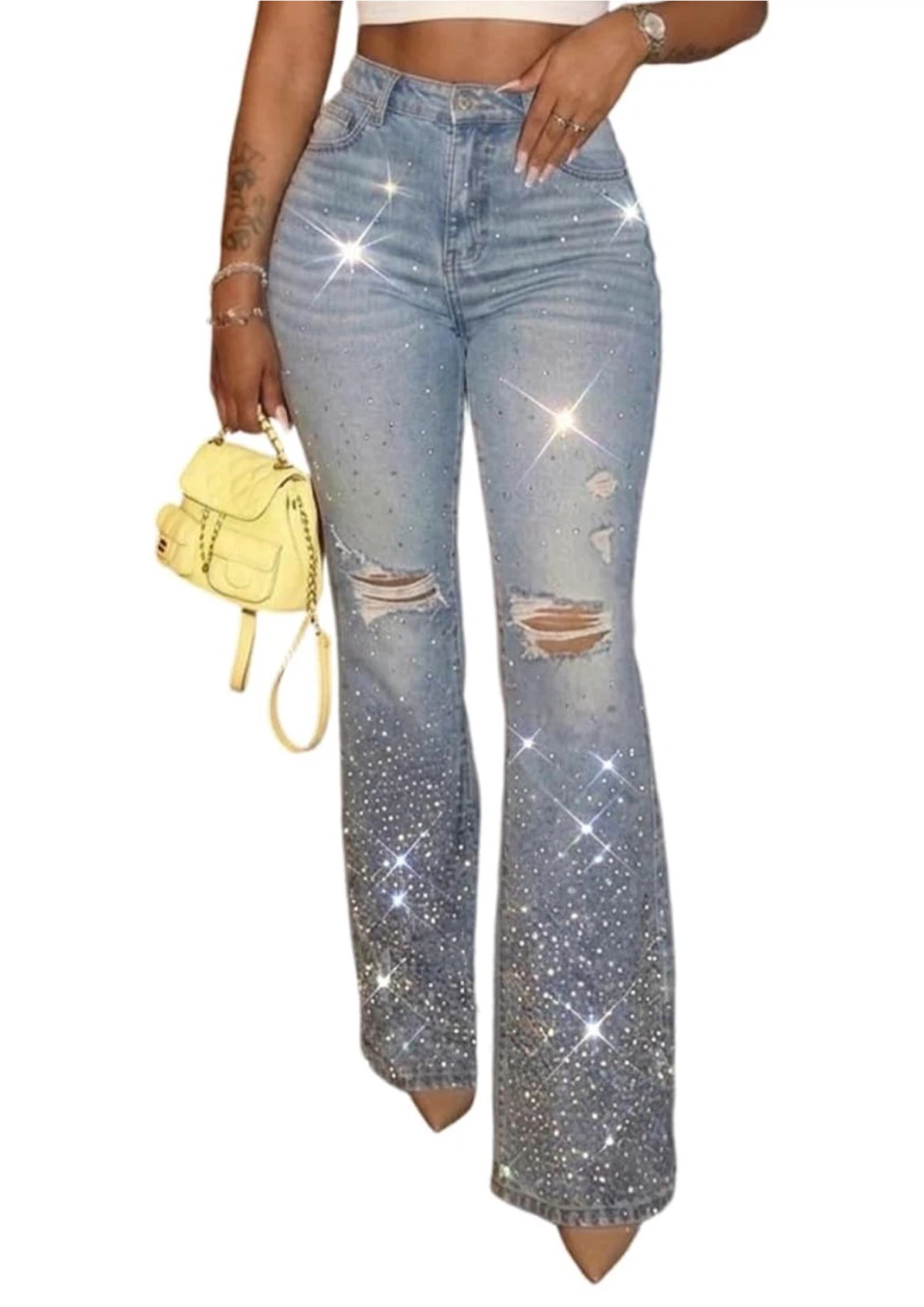 Women's Rhinestone Flare Jeans - SAME DAY AVAILABLE 🔥