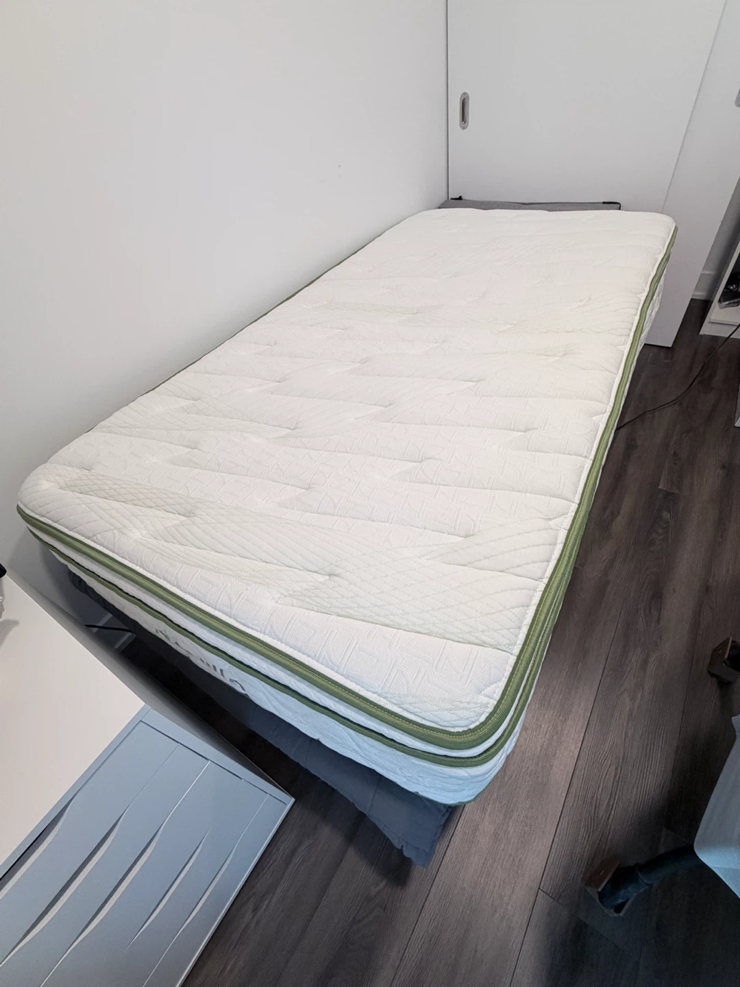 Twin Size Bed Frame + Mattress with CertiPUR-US Certified Foam