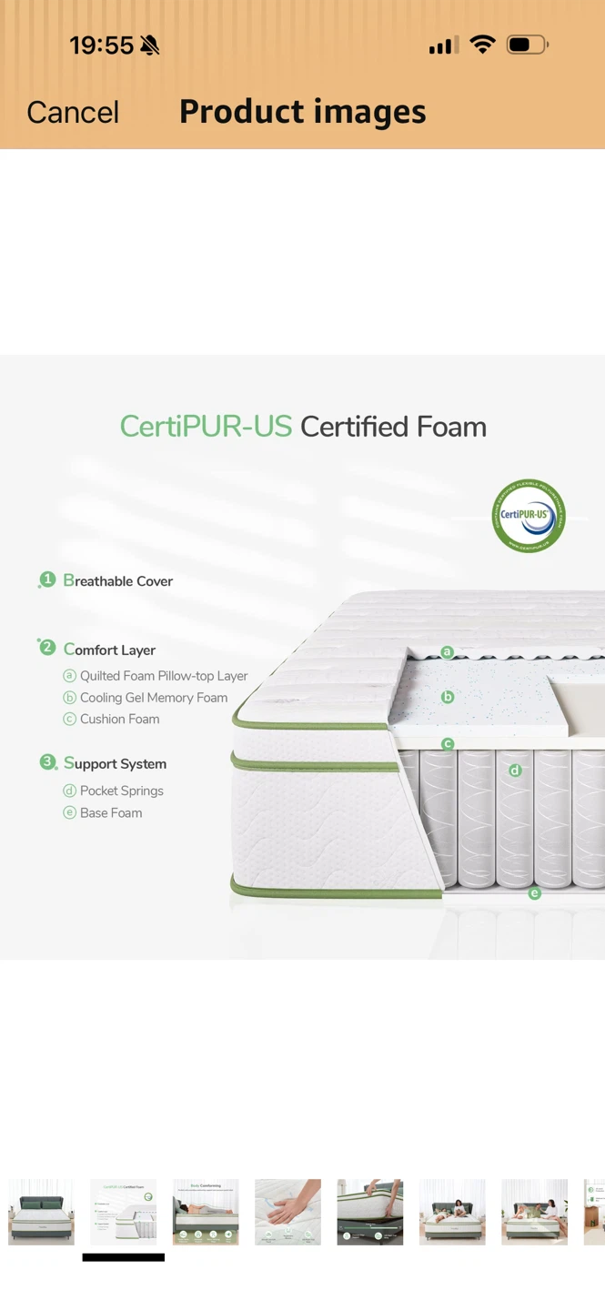 Twin Size Bed Frame + Mattress with CertiPUR-US Certified Foam - photo 5