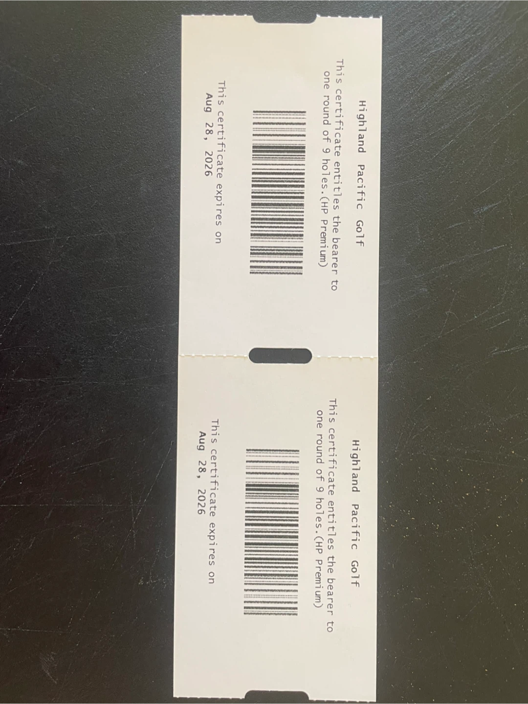 Highland Paciific Golf pass