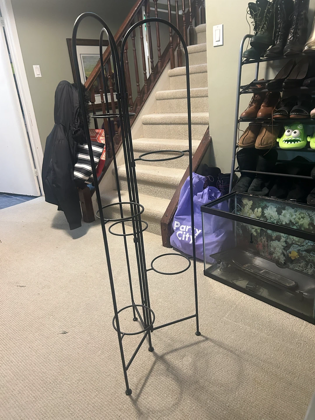 Black Metal Plant Stand with 3 Tiers