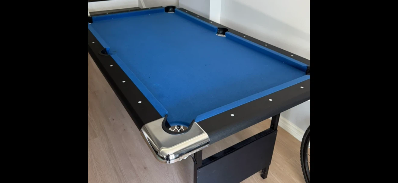 Blue Felt Pool Table