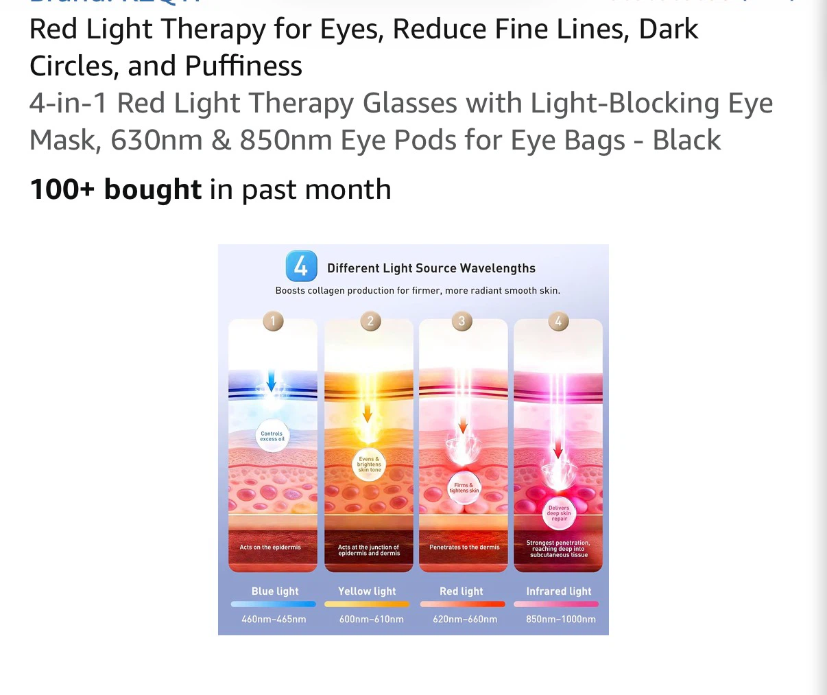KZQYI Red Light Therapy Glasses for Eyes - Black - photo 3
