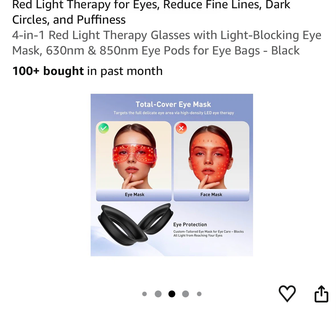 KZQYI Red Light Therapy Glasses for Eyes - Black - photo 5