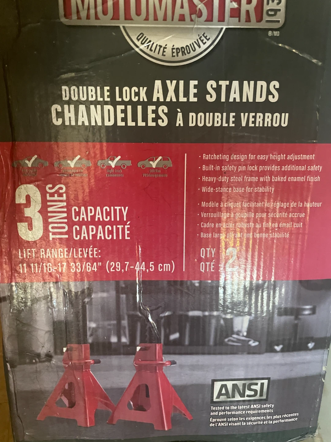 Motomaster 3 Ton Double Lock Axle Stands