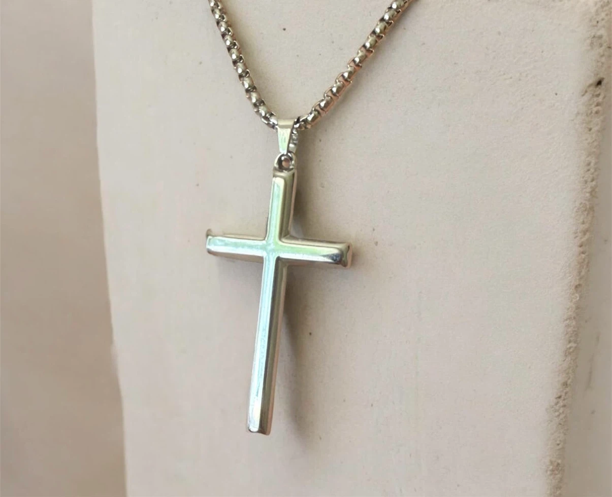 Stainless Steel Cross Pendant Necklace - photo 2