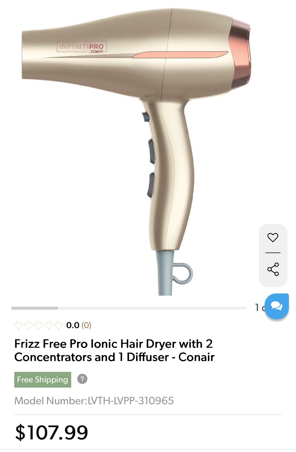 InfinitiPRO by Conair Frizz Free Pro Hair Dryer - photo 2