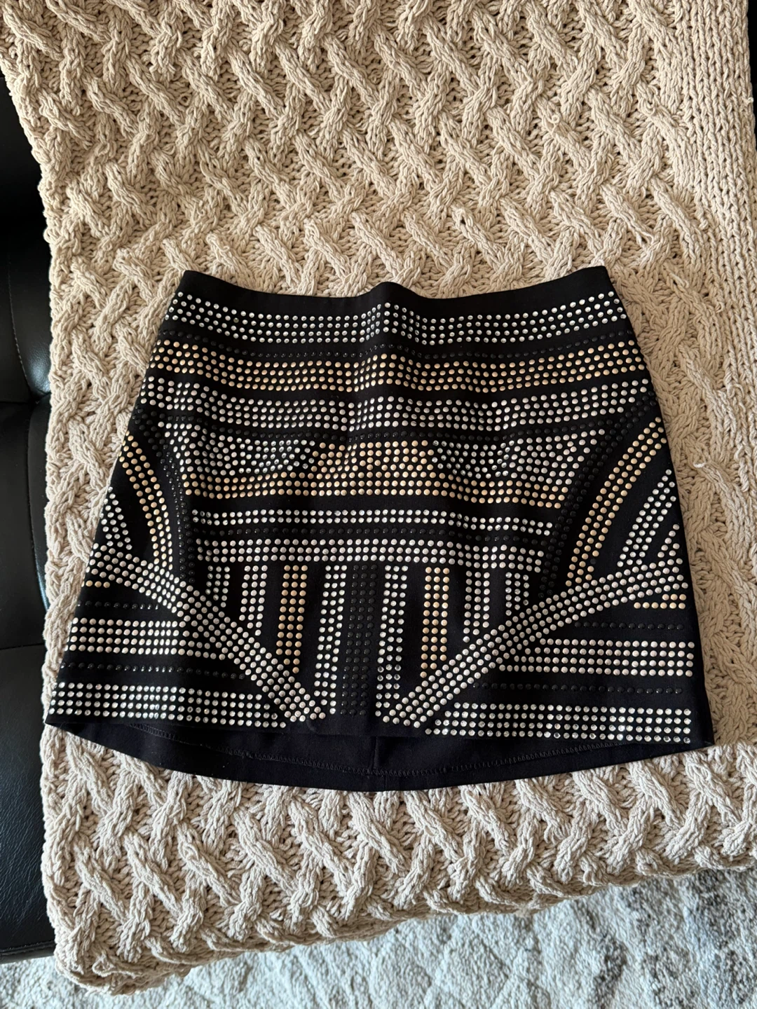 Confession Black Studded Mini Skirt