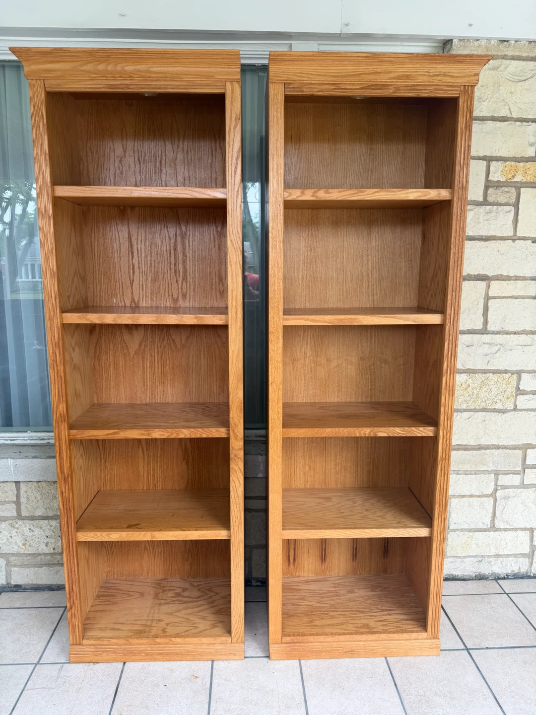 Two Oak Bookshelves