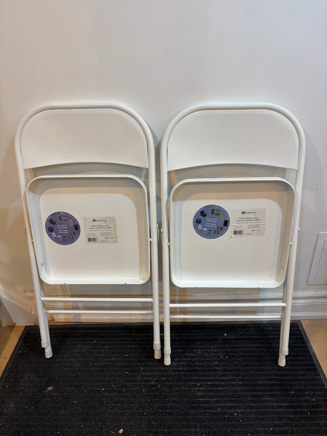 Pair of White Metal Folding Chairs – Korhani Home (Set of 2) - photo 3