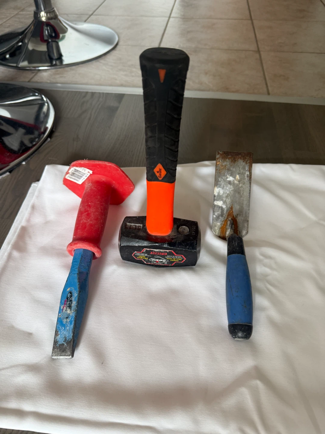 Masonry Tools Set: Chisel, Sledge Hammer, Trowel