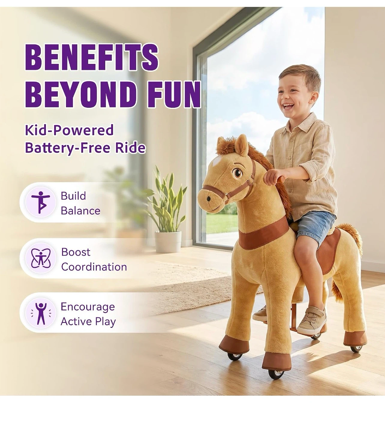 PonyCycle Ride-on Toy Horse - Size 4 for Age 4-7
