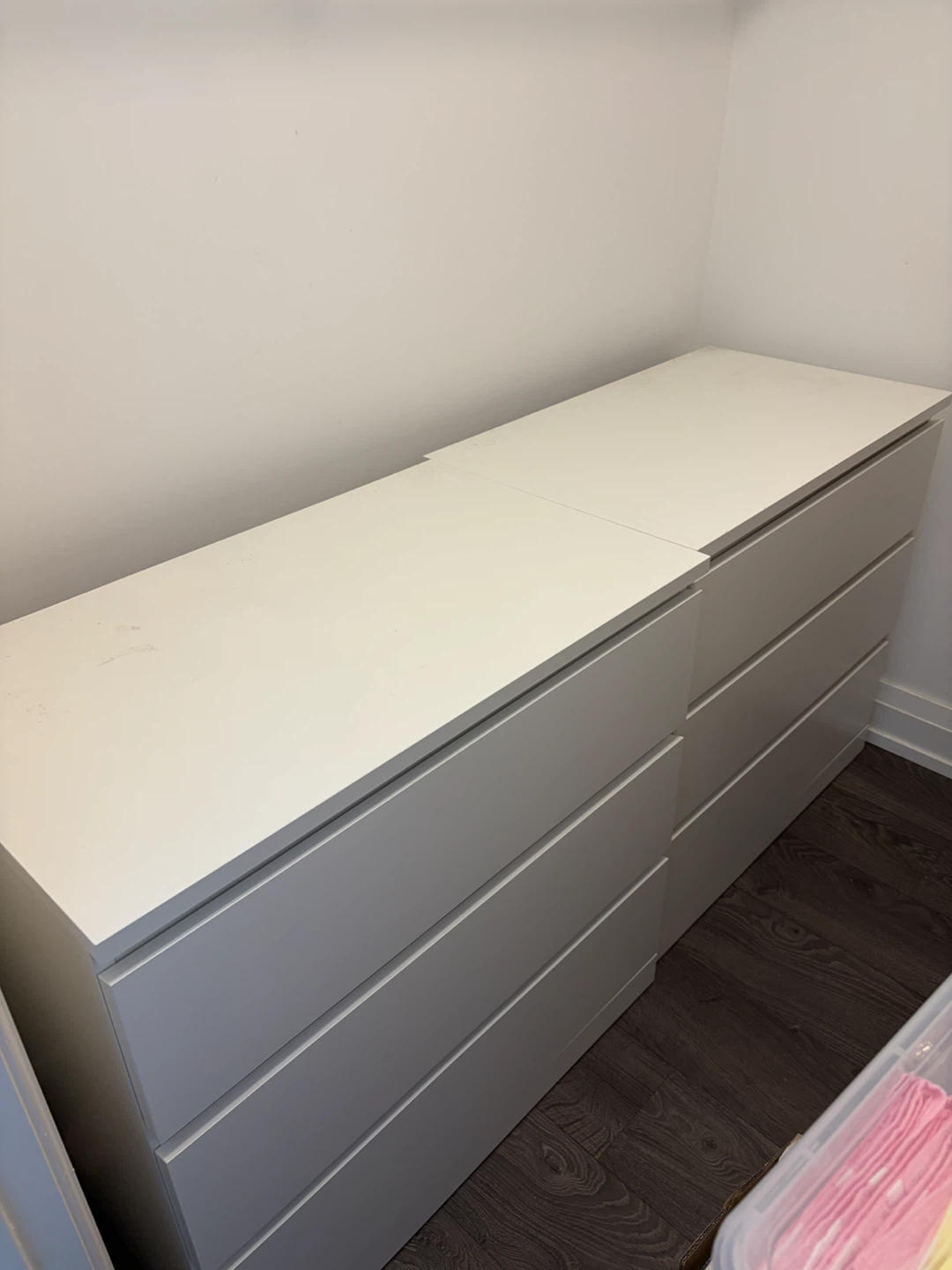 2 x STORKLINTA 3 drawer chest