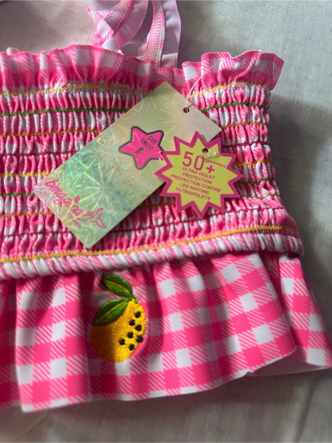 Girls' Pink Bikini with Fruit Embellishments - photo 2